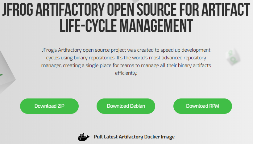 Download JFrog Artifactory OSS Debian